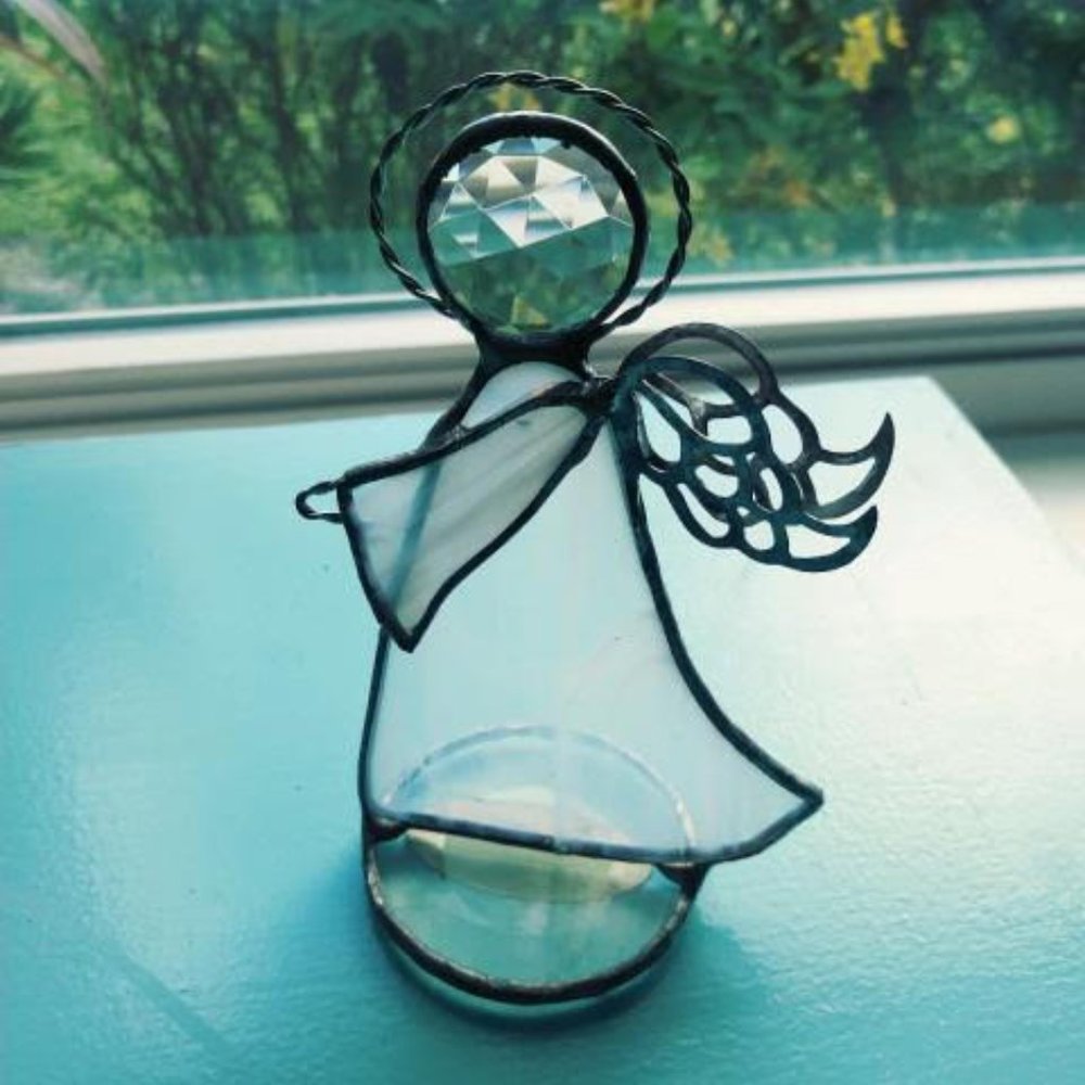 Leaded Glass Sun Catcher Angel